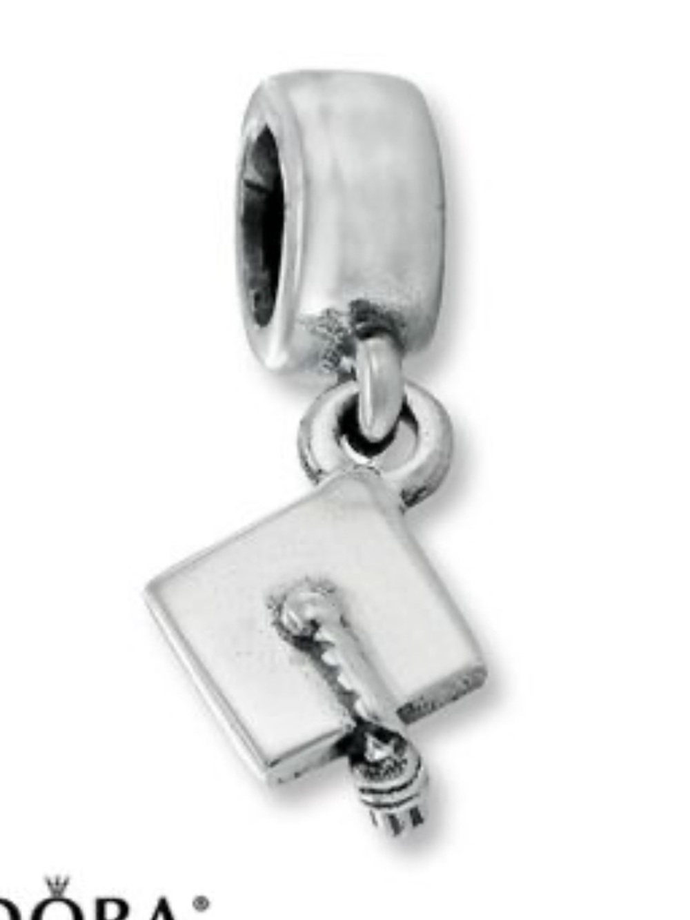 Vintage PANDORA Graduation Cap Sterling S925 ALE Silver Charm Dangle Retired